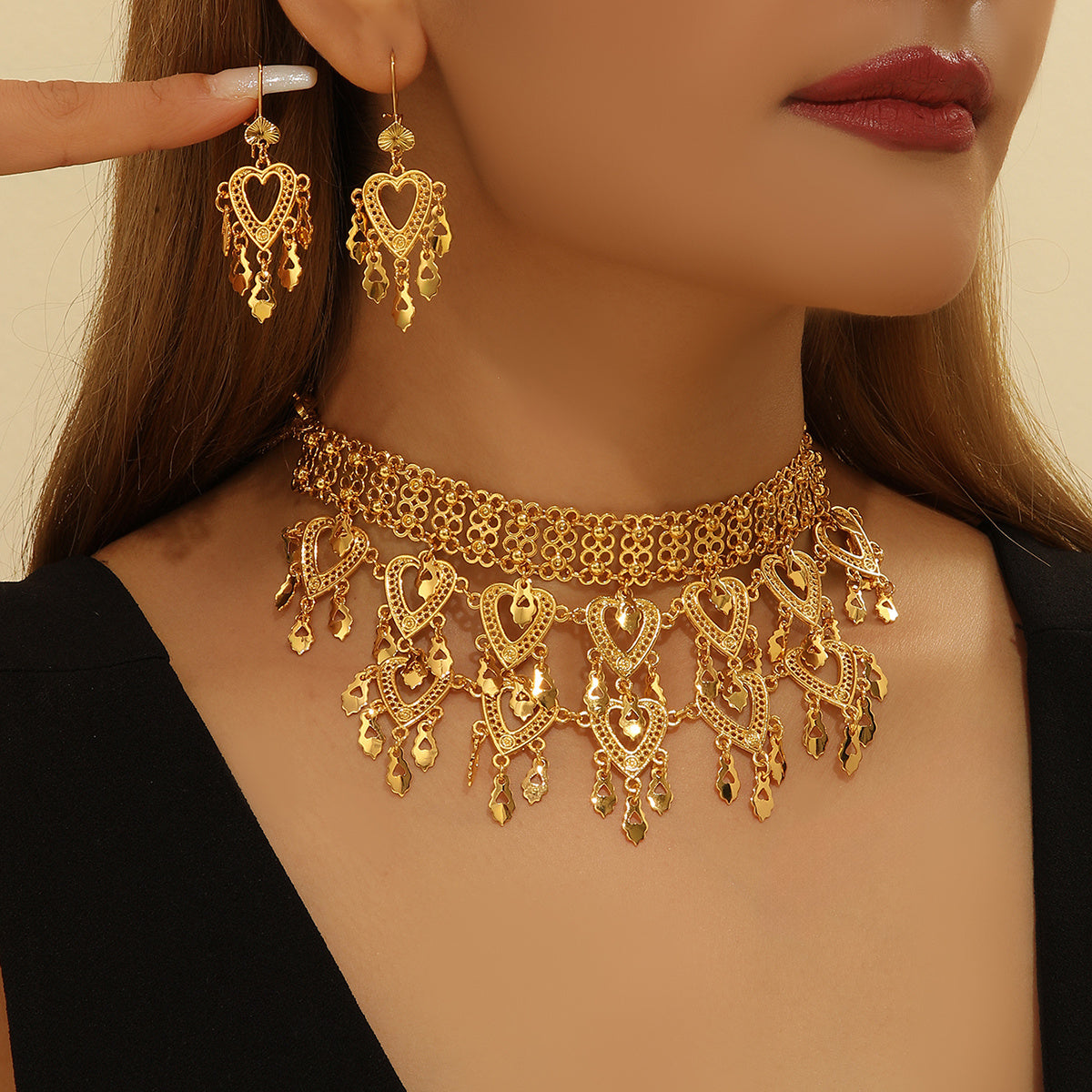 Gold jewelry set