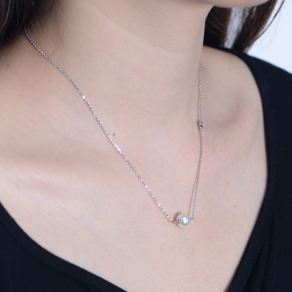 Fashion Silver Copper Pearl Necklace