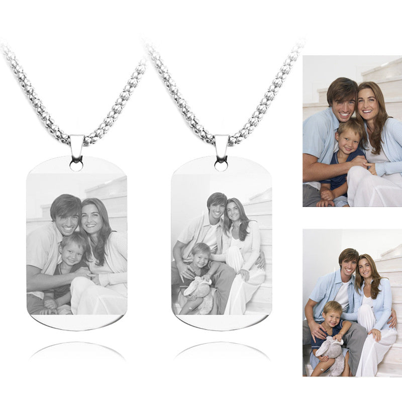 Personalized Nameplate Custom Name Photo Necklace Custom Jewelry Stainless Steel Necklace