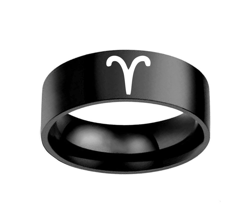 Twelve Constellation Rings Stainless Steel Male And Female Ring Rings