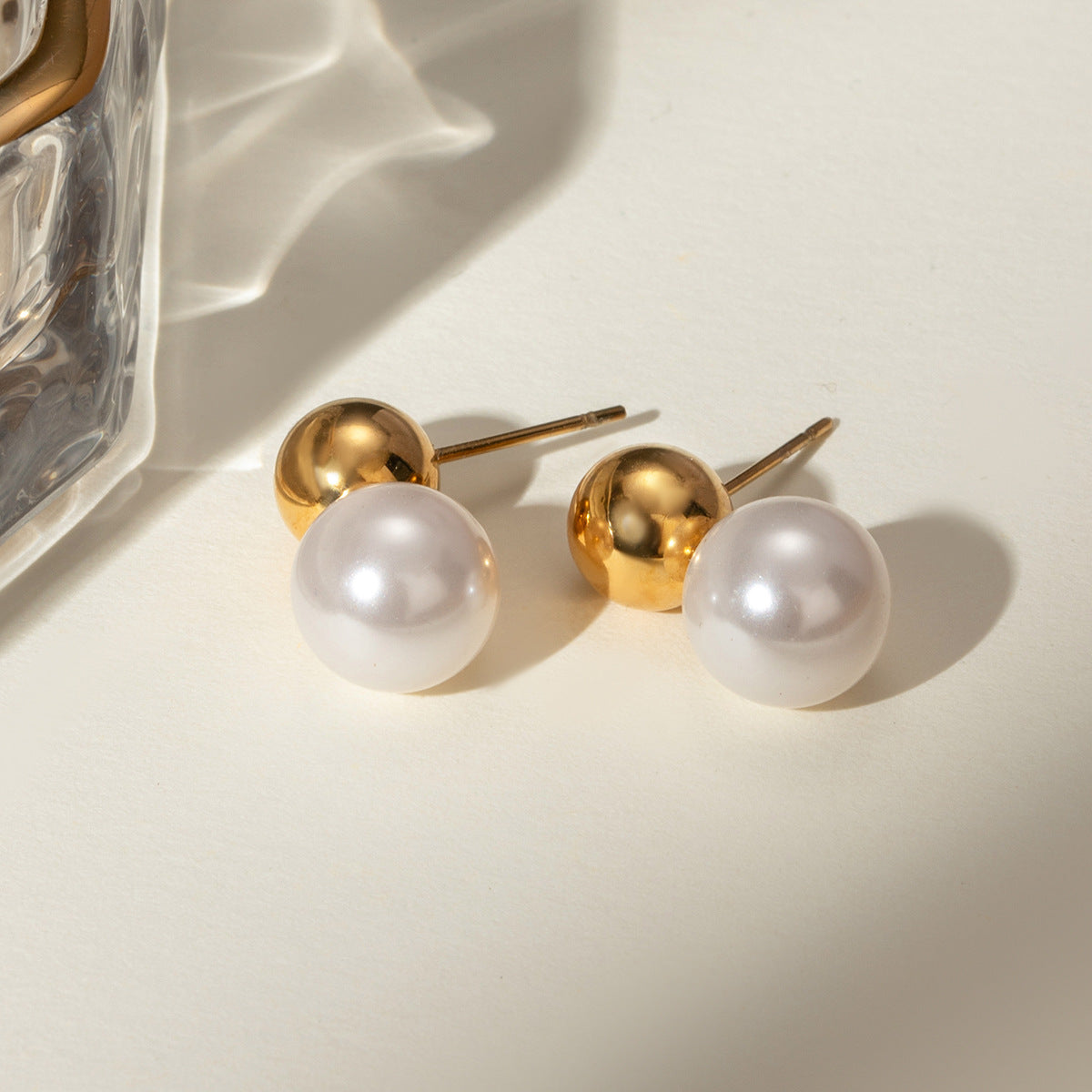 Stainless Steel Pearl Earrings