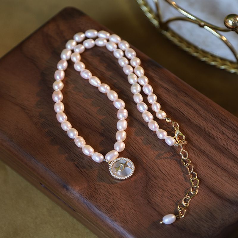 Fashion Shell Beads Pearl Beaded  Necklace